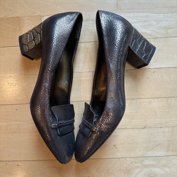 LANVIN Gold crackled pumps, 38.5 , L1055 - Picture 5 of 7